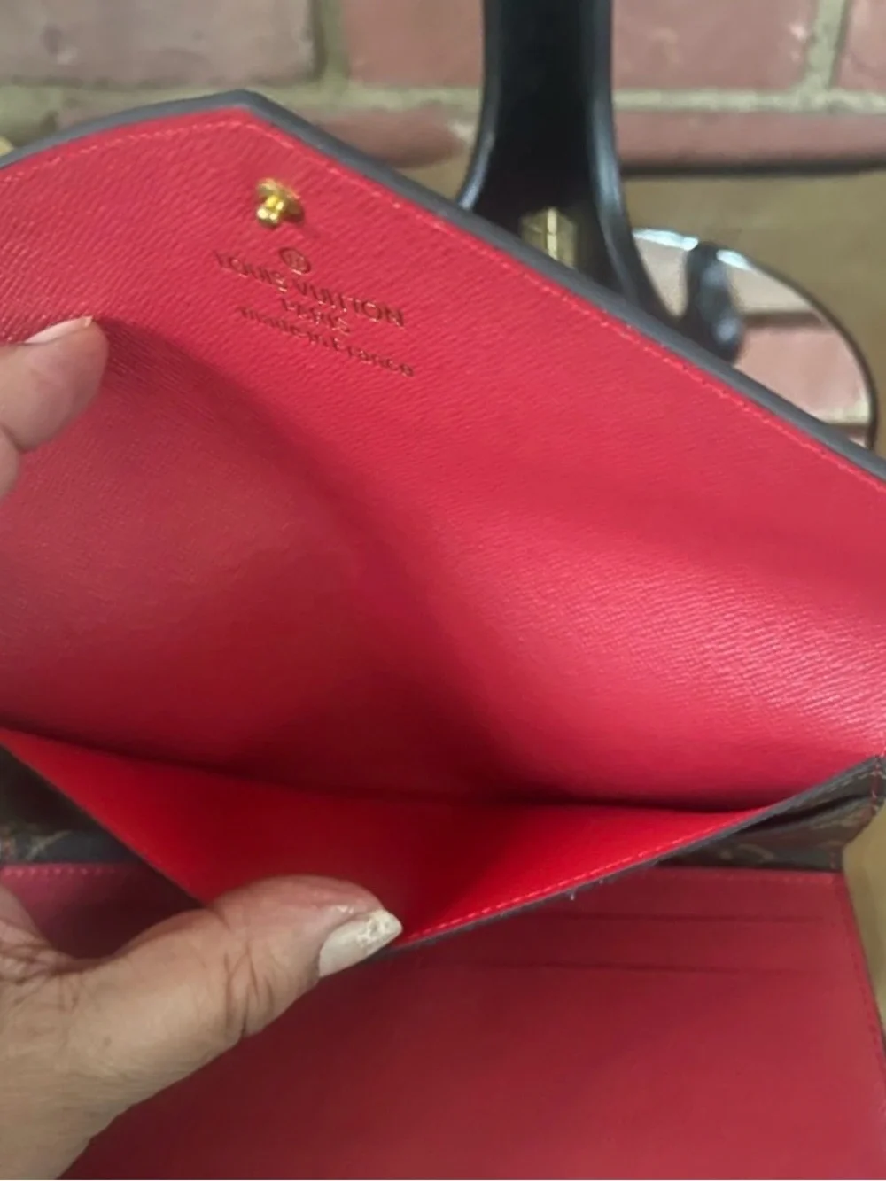 🔥Louis Vuitton 🔥Monogram 🔥Canvas Continental 🔥Wallet - Brown with Red Snap🔥